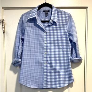 Chaps Blue Casual Button Down Check Shirt